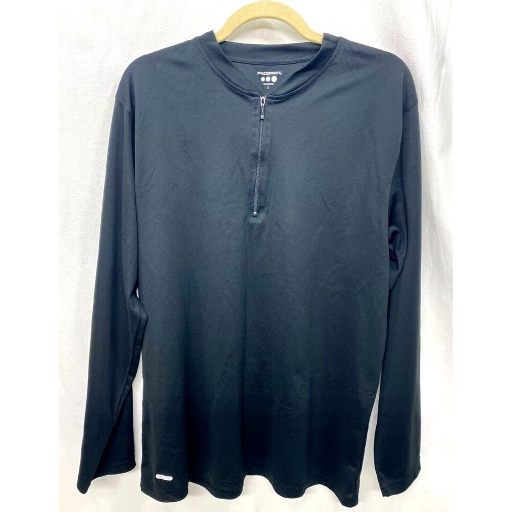 ProSpirit Men's Black Long Sleeve 1/4 Zip Dry F-X Shirt Large sports athleisure